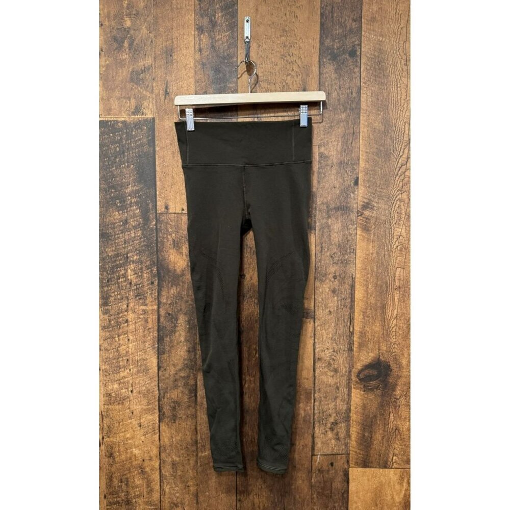 Lululemon Reveal Tight *En Avante Dark Olive Size 6 EUC - Picture 2 of 7